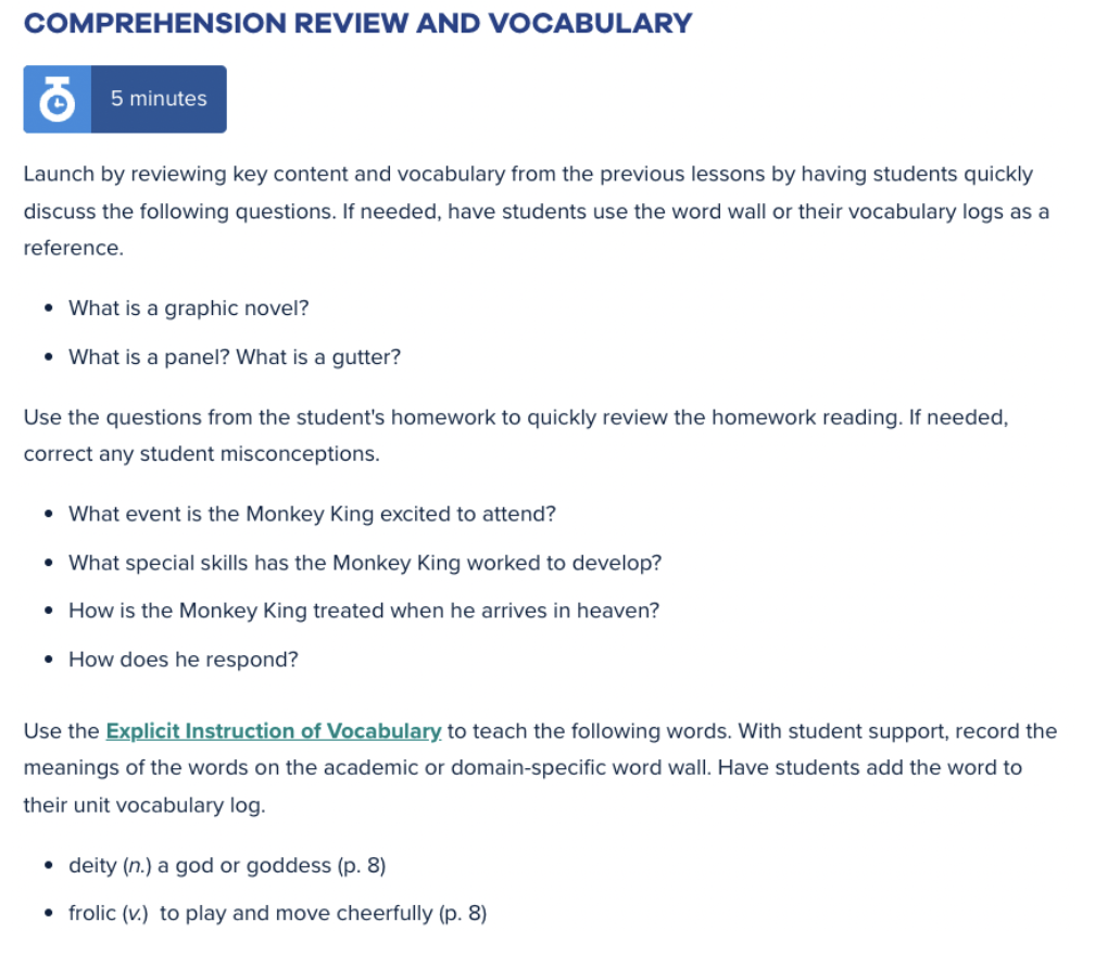 Comprehensive Review and Vocabulary